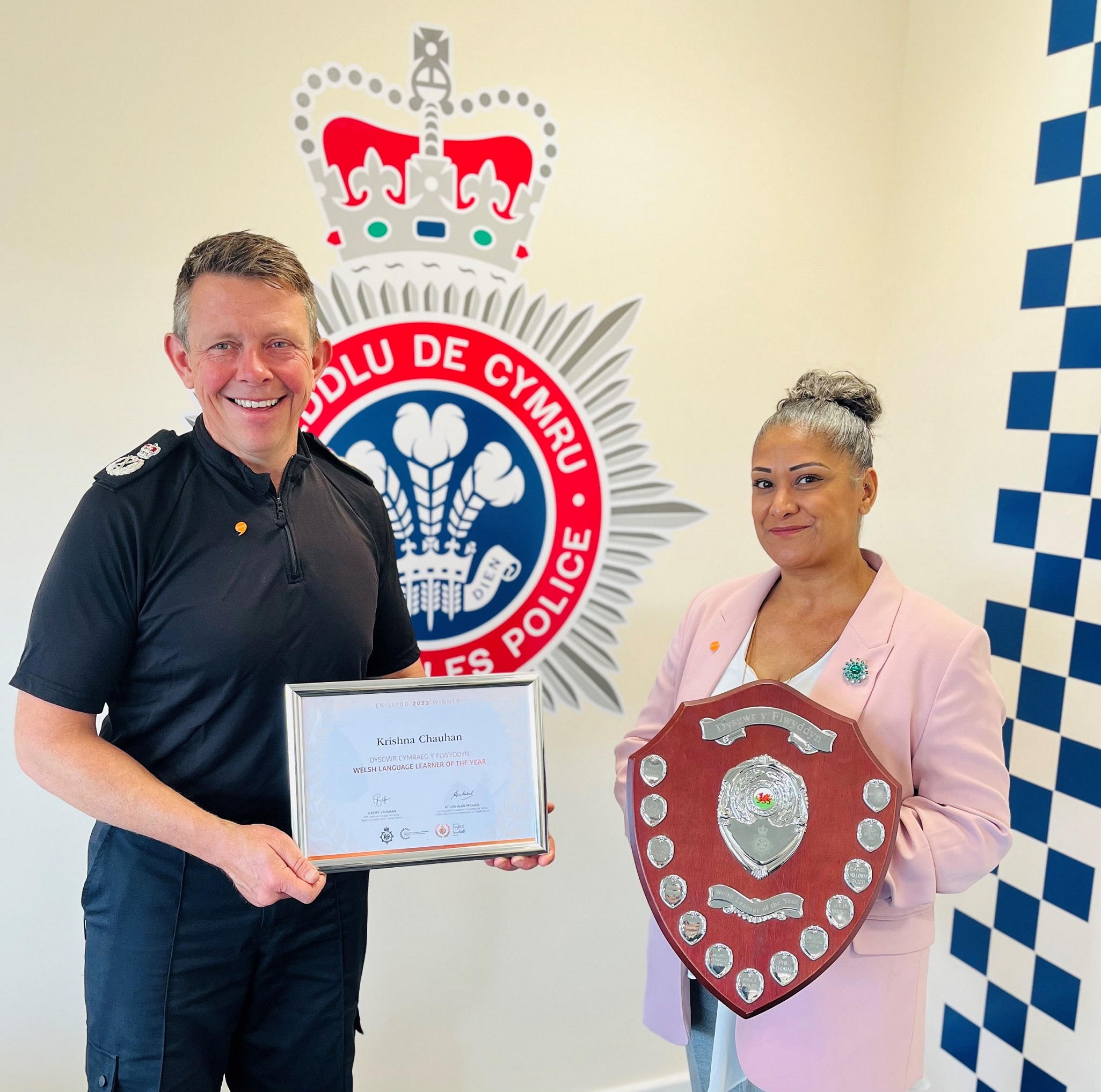 Chief Constable Jeremy Vaughan and Sergeant Krishna Chauhan